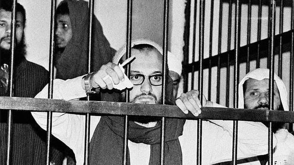 الظواهري خلال محاكمة قتلة السادات عام 1981