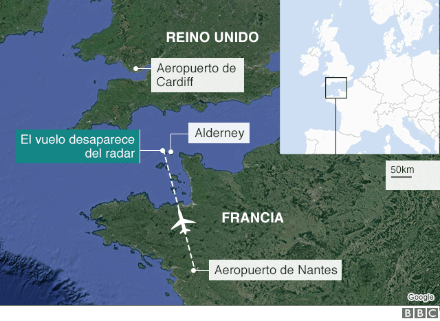 Mapa del lugar de la desaparición.