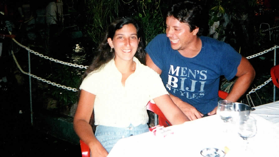María Arena con su marido Gastón Riva.