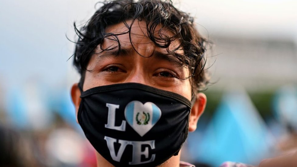 Manifestante en Guatemala