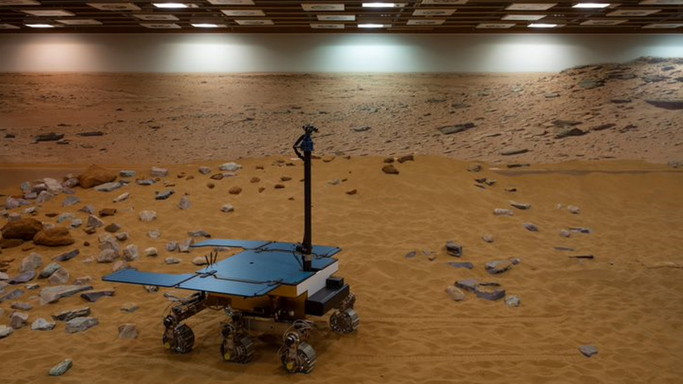 A prototype of the European Space Agency Mars rover