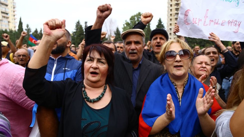 Protesta en Bakú