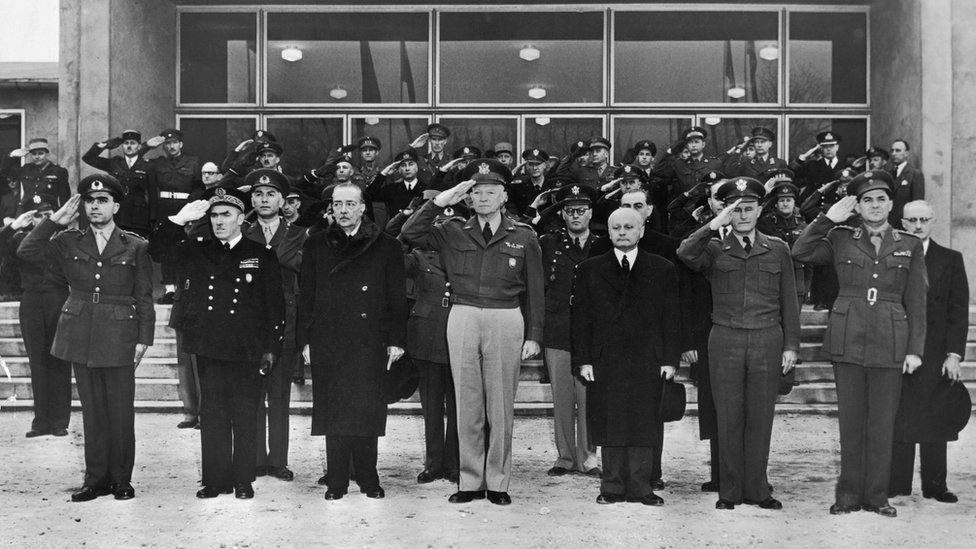 1952'de Türkiye ve Yunanistan'ın NATO'ya girişi için ABD'de düzenlenen tören