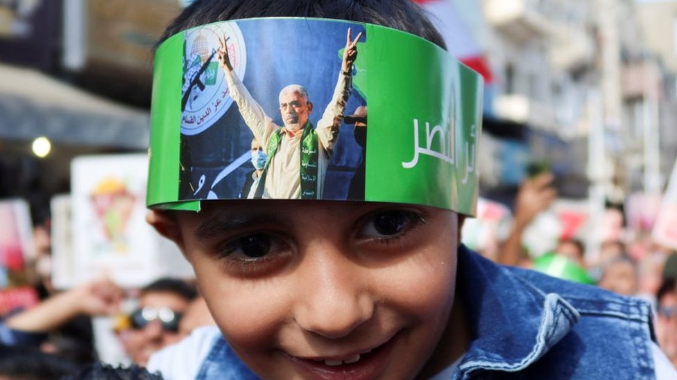 Child during protests in Amman condemning Sinwar's killing