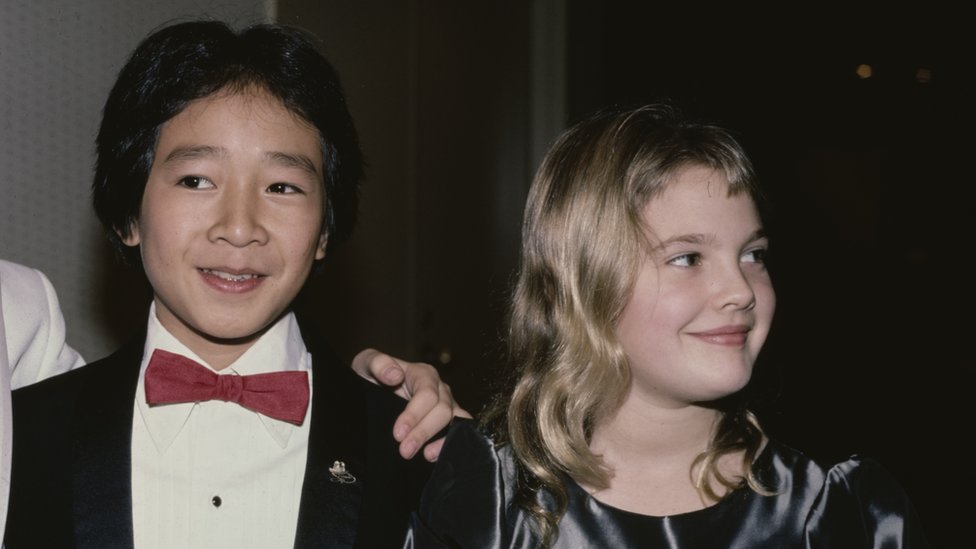 Ke Huy Quan and Drew Barrymore at the 6th Youth in Film Awards, in Los Angeles, California, 2nd December 1984