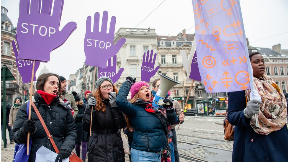 Marcha contra el acoso sexual en Bruselas