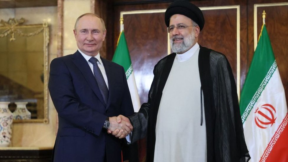 El presidente de Rusia, Vladimir Putin, y el presidente de Irán, Ebrahim Raisi, en Teherán, en julio de 2022.