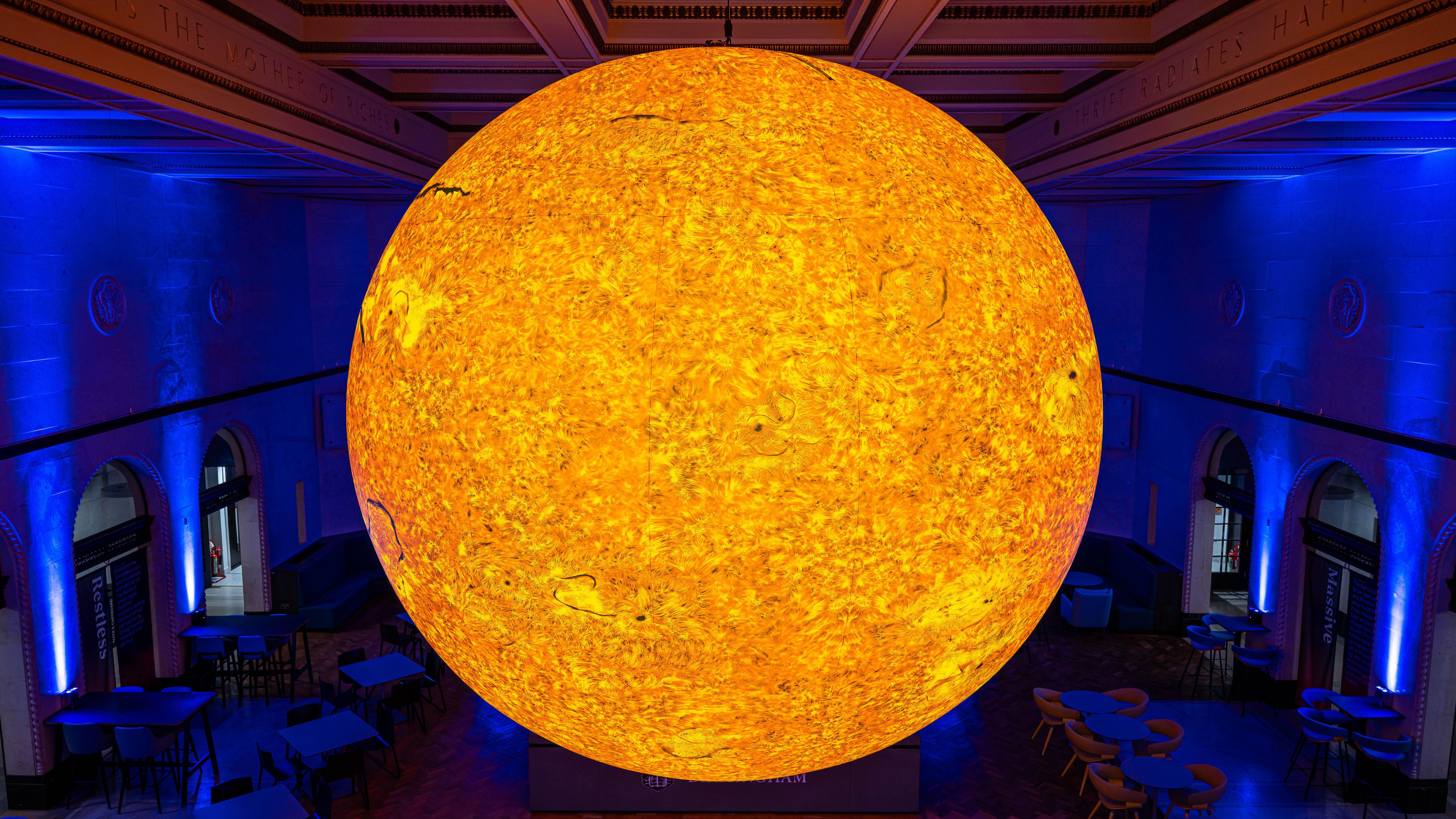 Giant glowing sun sculpture goes on show in Birmingham