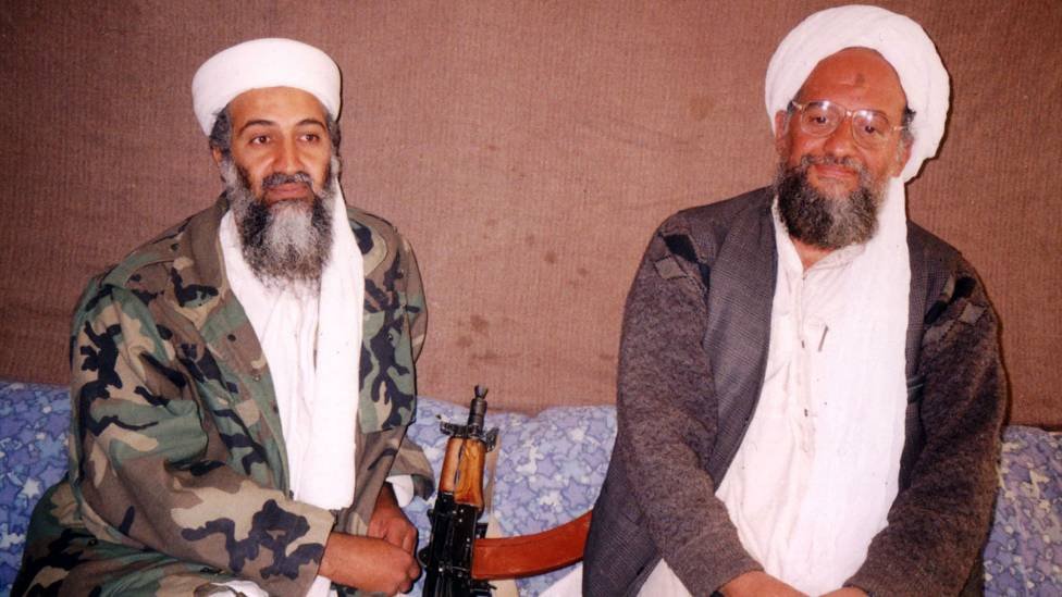 Osama Bin Laden and Ayman al-Zawahiri pictured in 2001
