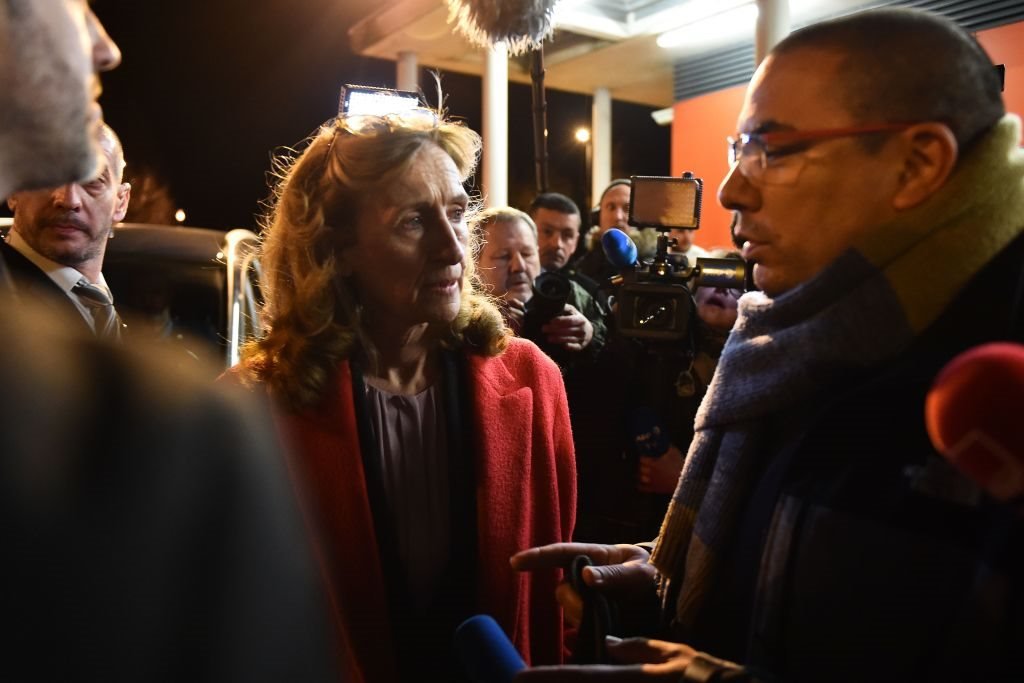 وزيرة العدل الفرنسي نيكول بيلوبيت أثناء حديثها إلى الصحافة في يوم الحادثة. 5 مارس/آذار 2019