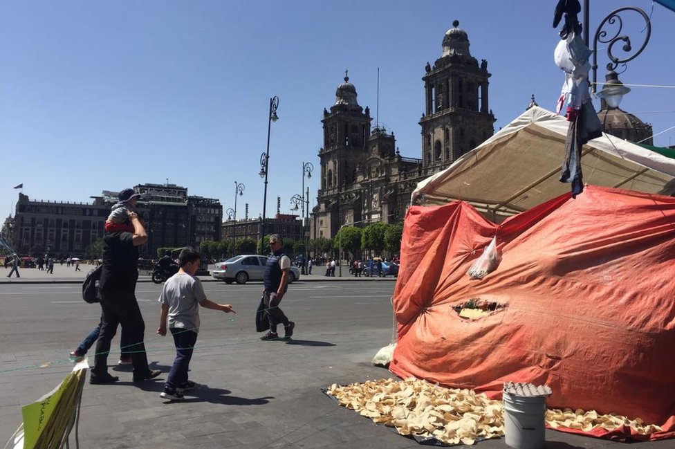 desplazados en el Zócalo