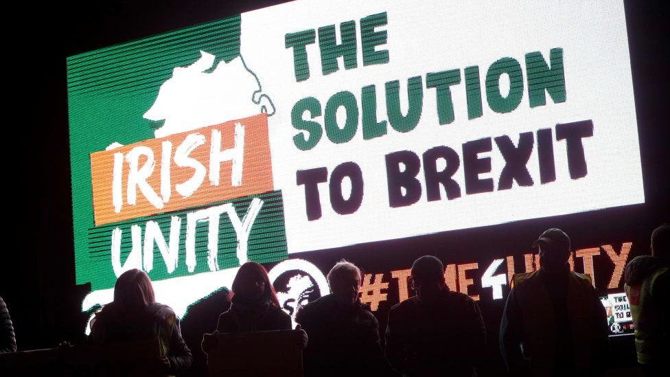 Pancarta sobre la unidad de Irlanda