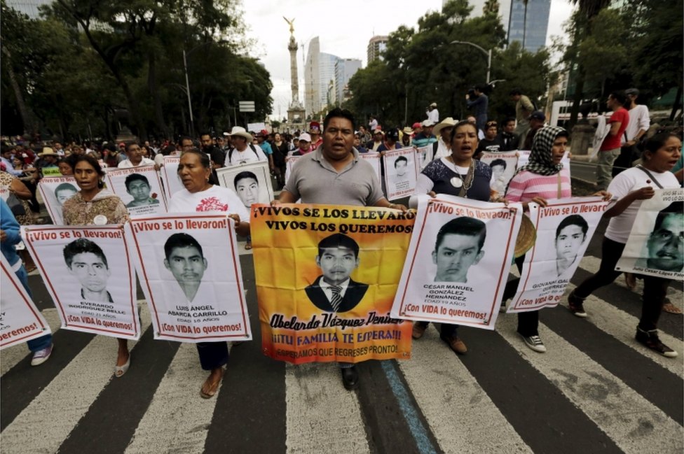 Manifestación por Ayotzinapa.