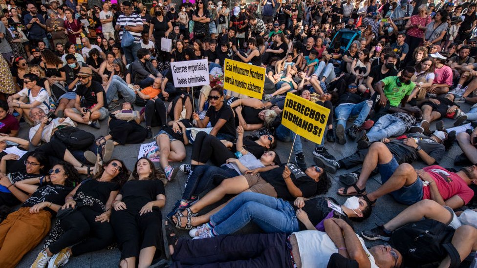 Protesta en Madrid del pasado domingo.