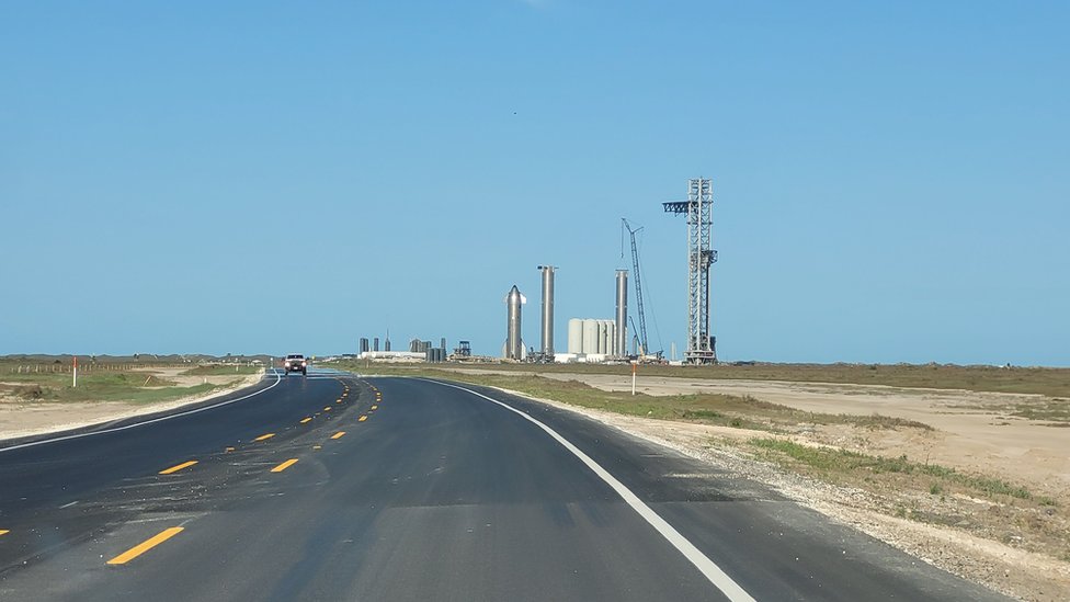 Plataforma de lanzamiento de SpaceX en Boca Chica.