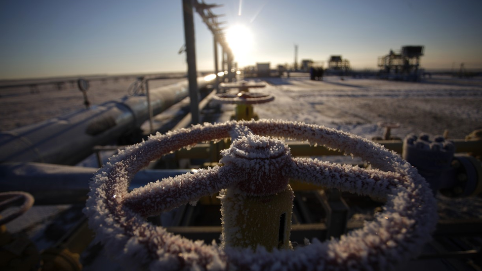 The Prirazlomnaya offshore ice-resistant oil-producing platform is seen at Pechora Sea, Russia on 8 May 2016.