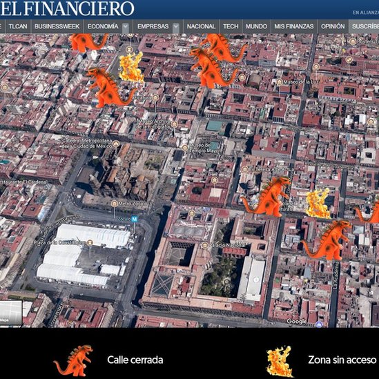Карта опубликована газетой El Financiero