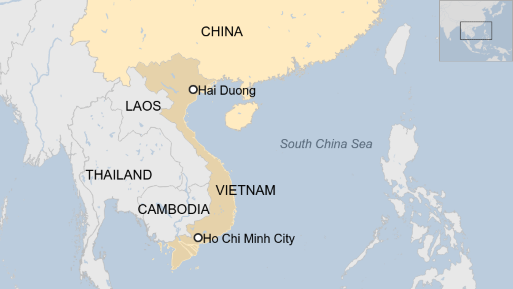 Карта Вьетнама и Китая
