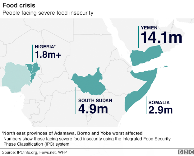 Карта, показывающая масштаб недоедания