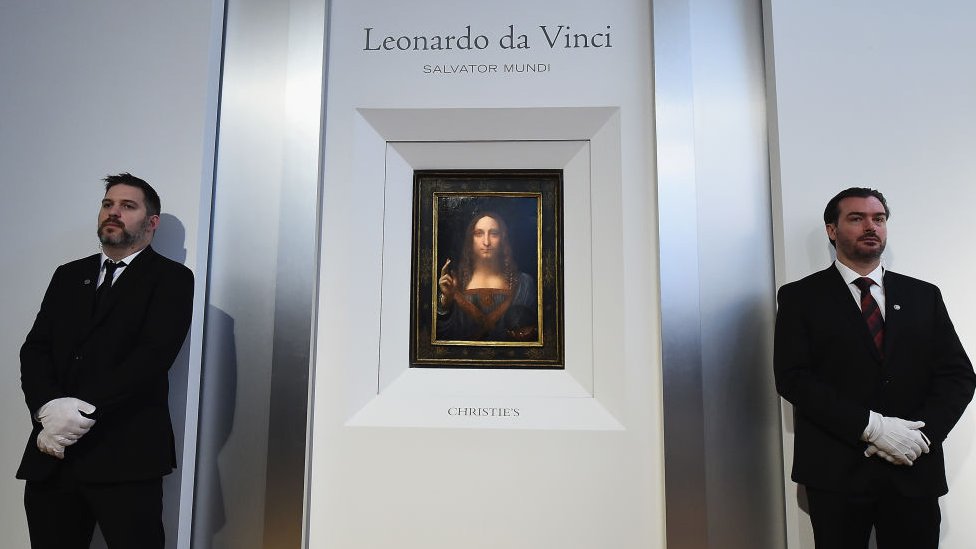 "Salvator Mundi", obra de Leonardo da Vinci, exhibida en la sala de subastas Christie's
