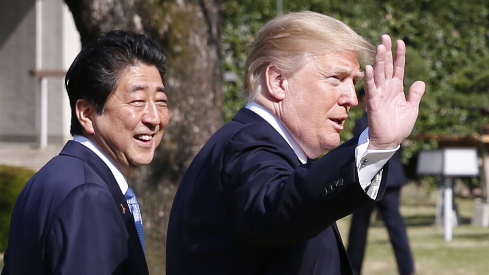 Премьер-министр Японии Синдзо Абэ и президент США Дональд Трамп