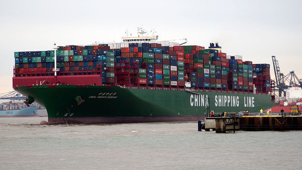 A Chinese cargo ship