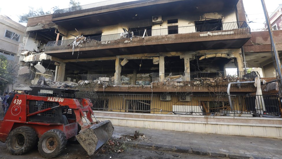 Последствия сообщения о израильском авиаударе по дому лидера палестинского исламского джихада в Дамаске, Сирия (12 ноября 2019 г.)