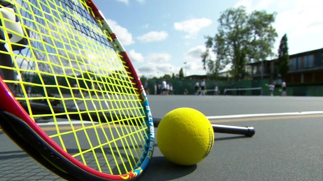 Touch Tennis racquet and ball