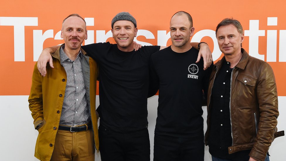 Ewen Bremner, Ewan McGregor, Jonny Lee Miller and Robert Carlyle attend a T2 Trainspotting photocall at Corinthia Hotel London on January 25, 2017 in London