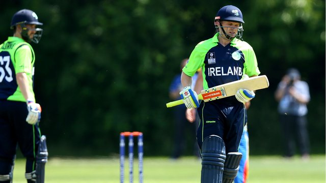 Ireland captain William Porterfield scored 56 of his side's 128 runs against Namibia