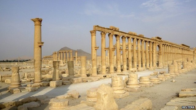 Colonnade in Palmyra, Syria