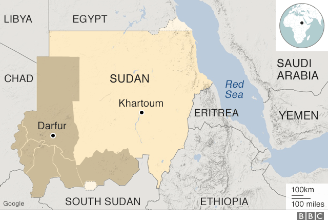 Карта Судана и окрестностей