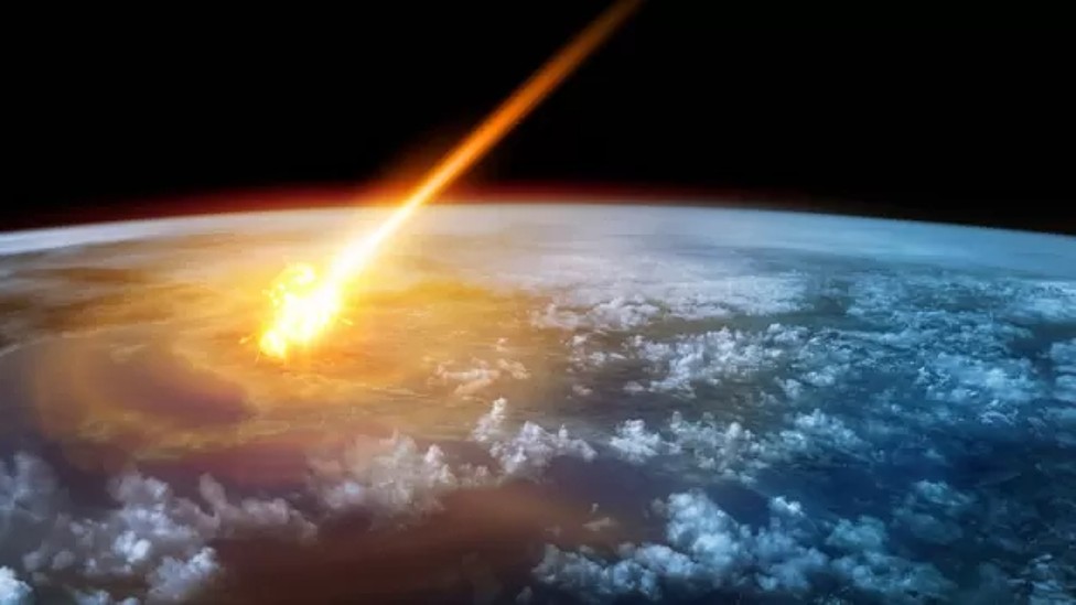 Ilustración del impacto del asteroide en Chicxulub