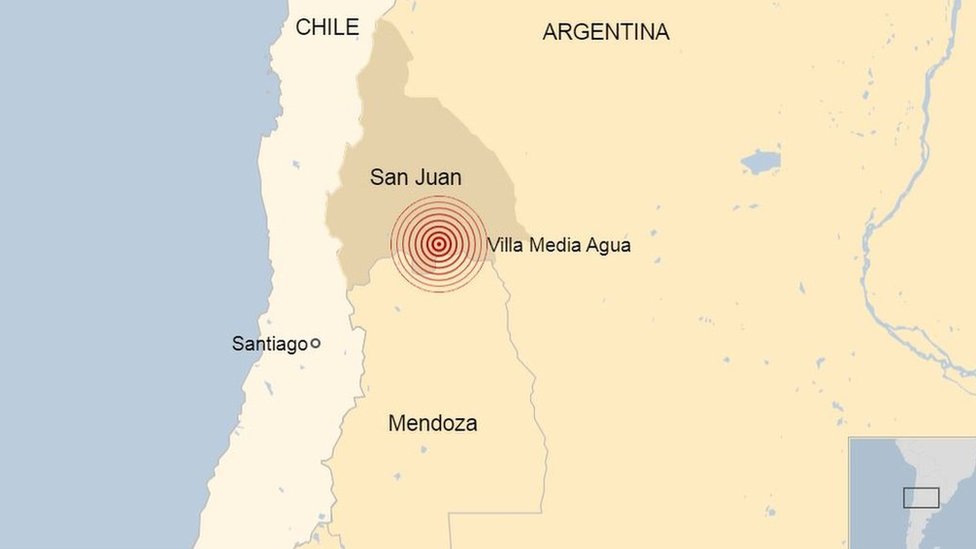 Mapa terremoto Argentina