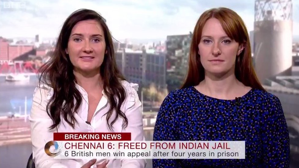 Ивонн МакХью (слева) в программе BBC Victoria Derbyshire