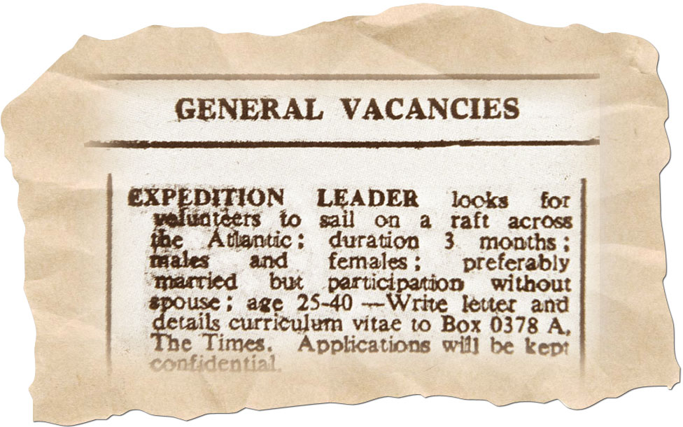 Ad placed by Genoves in the The Times newspaper