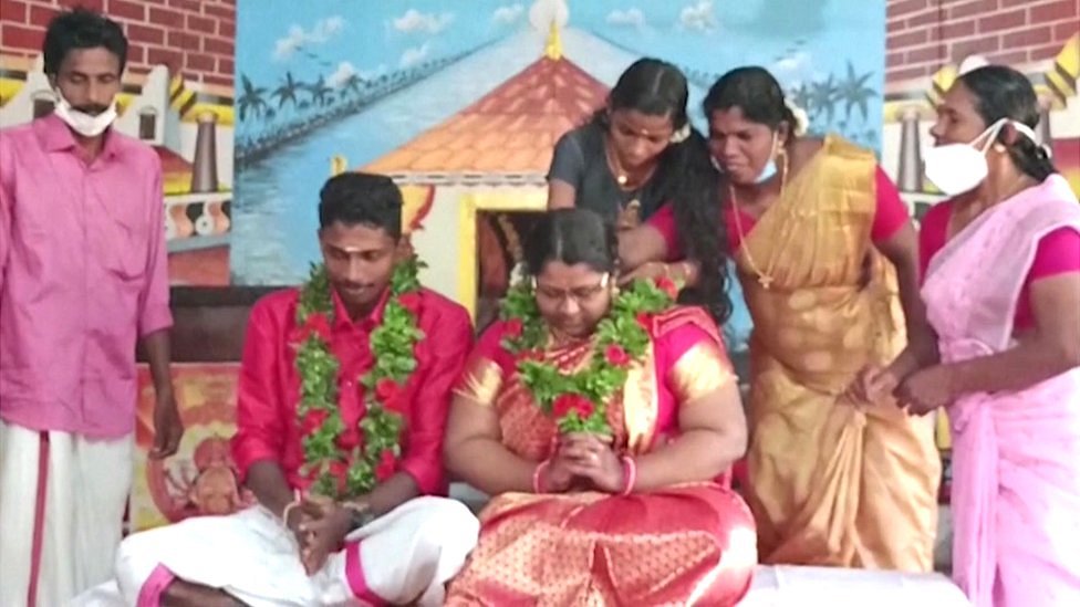The wedding ceremony of Akash and Aishwarya, Kerala state, India