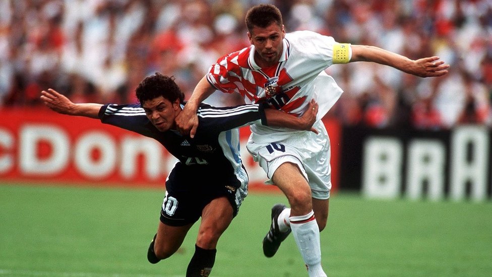 Zvonimir Boban u duelu sa Argentinom na Mundijalu 1998.