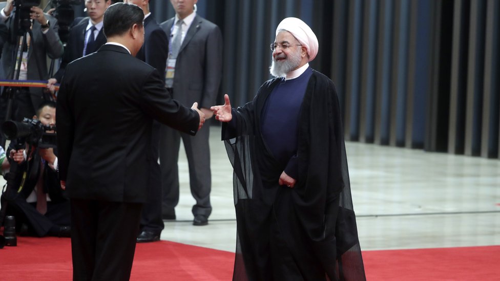 Xi Jinping con Hassan Rouhani.