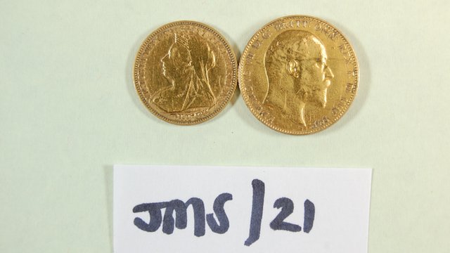 Coins recovered from the Hatton Garden heist