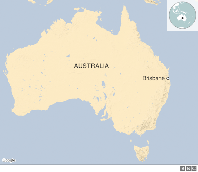 Карта Австралии с изображением Брисбена