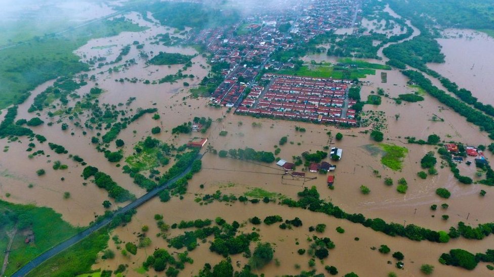 Imágenes aéreas de las inundaciones en el noreste de Brasil