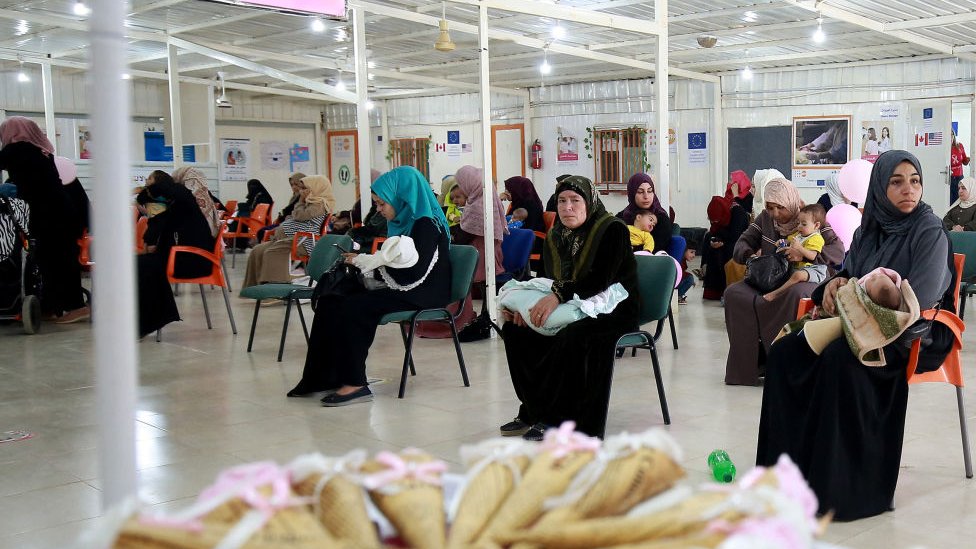 Mujeres sirias en un campo de refugiados en Jordania