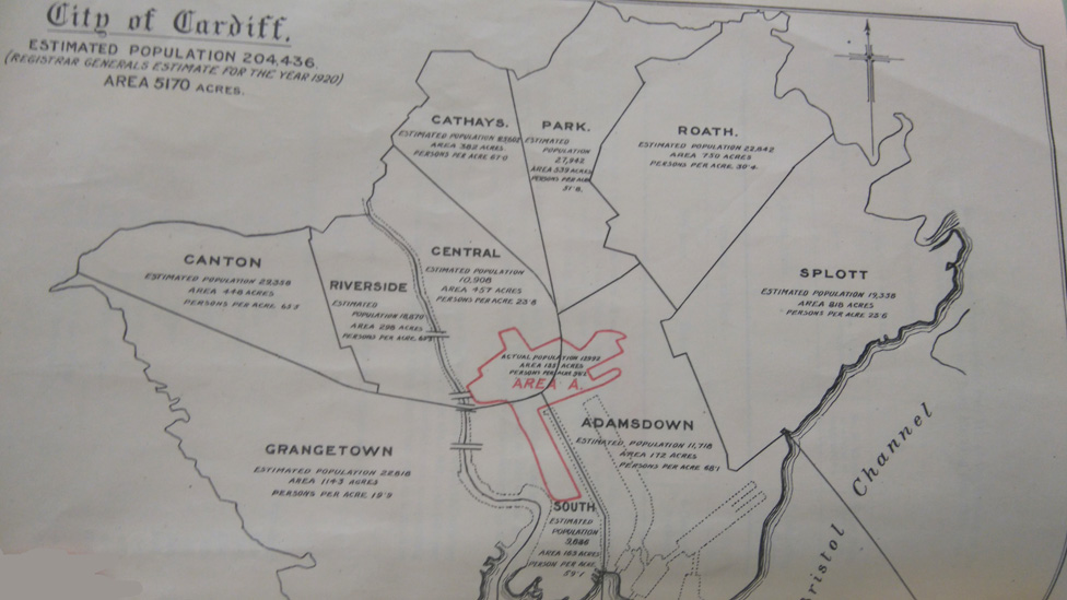 Карта Кардиффа 1920 года