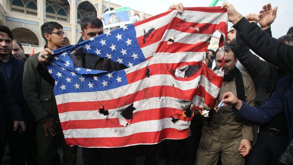 Manifestación en Teherán el 3 de enero de 2020 por la muerte de Soleimani.
