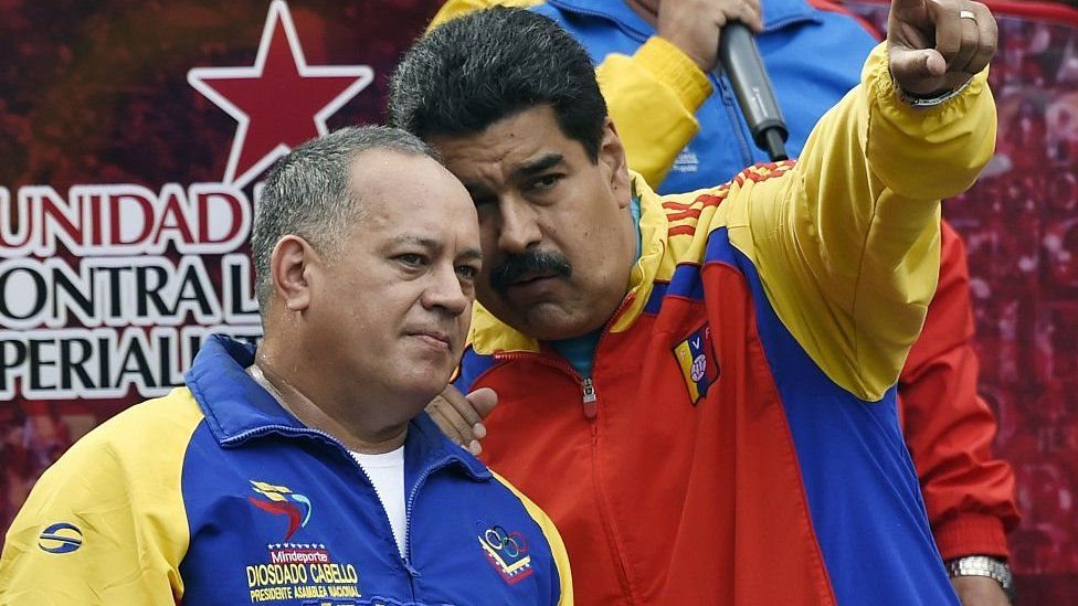 Diosdado Cabello y el presidente de Venezuela, Nicolás Maduro.