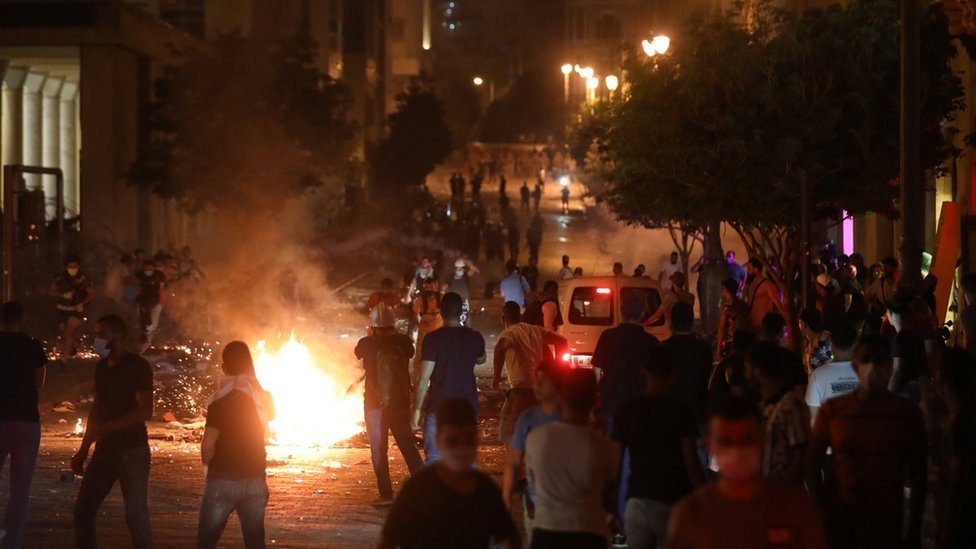 Protestas en Beirut.