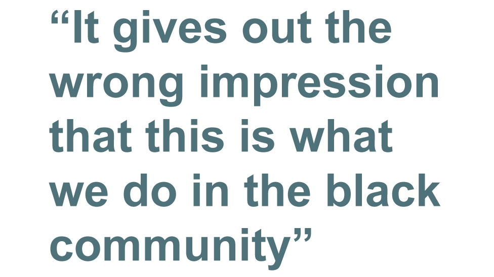 Quotebox: Это создает неправильное впечатление, что это то, что мы делаем в черном сообществе