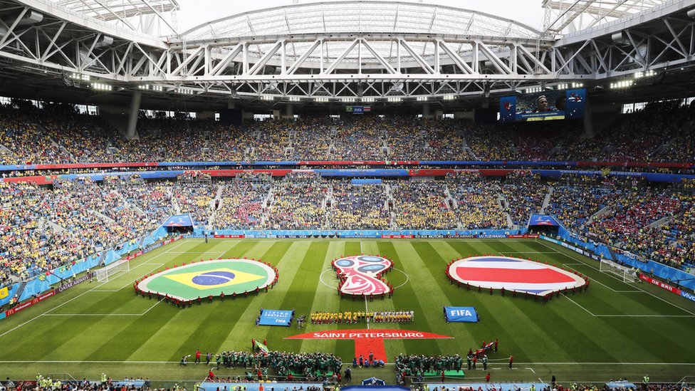 Panorámica del estadio en San Petersburgo.