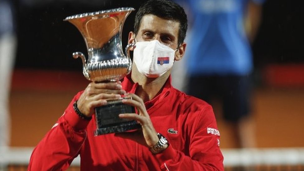 Novak Djokovic with his trophy